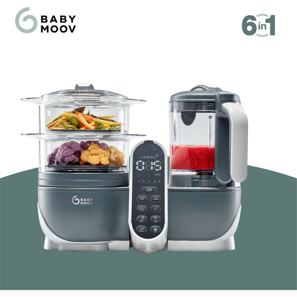 Babymoov Nutribaby 6-in-1 Multi-Purpose Baby Food Processor & Blender Grey Age-Newborn & Above