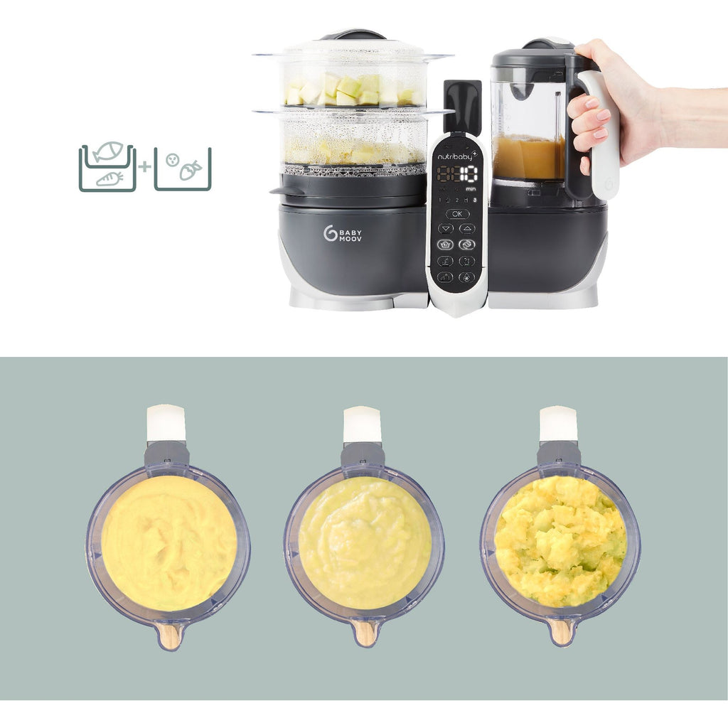 Babymoov Nutribaby 6-in-1 Multi-Purpose Baby Food Processor & Blender Grey Age-Newborn & Above