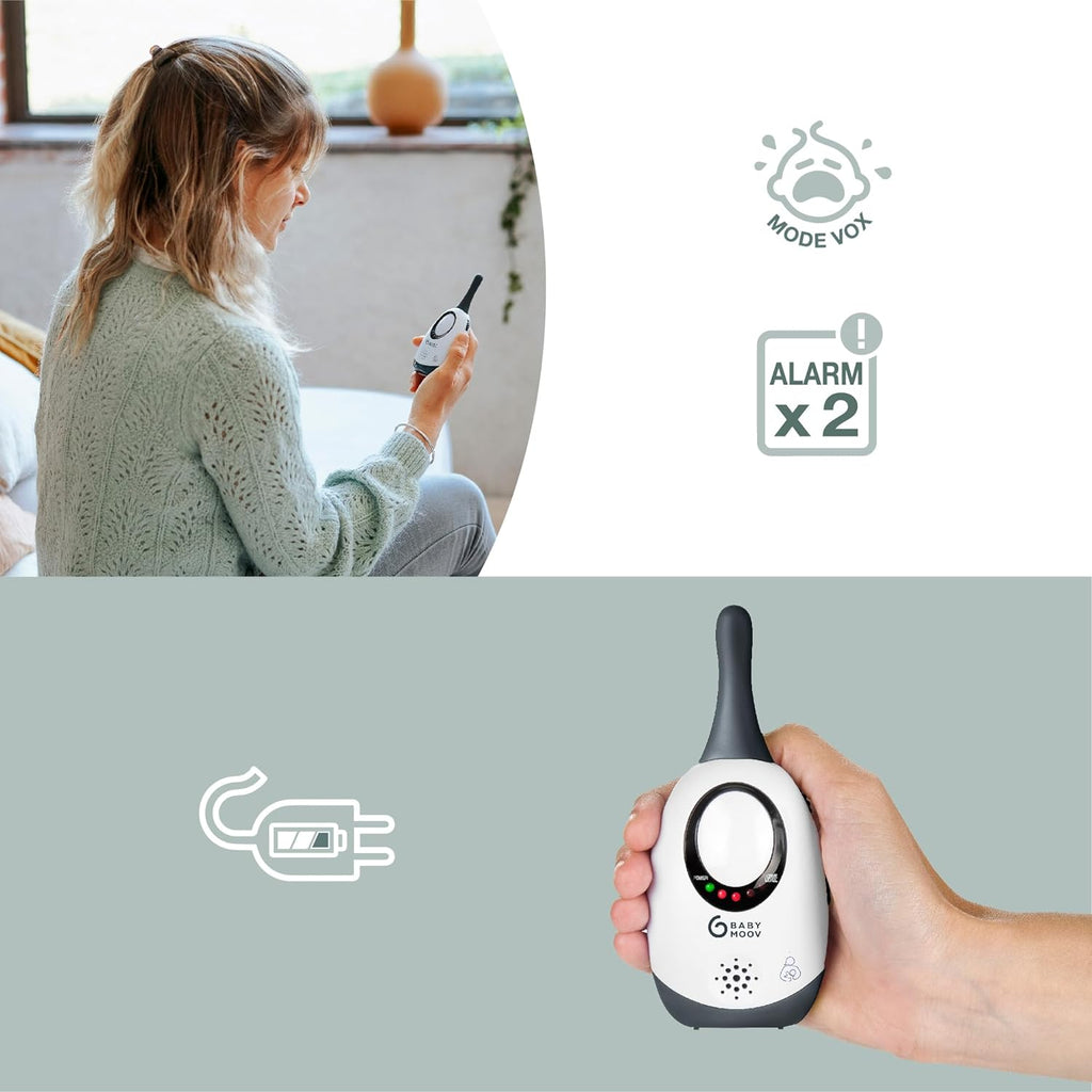 Babymoov Simply Care 300 Metre Range Audio Baby Monitor White/Black Age-Newborn & Above
