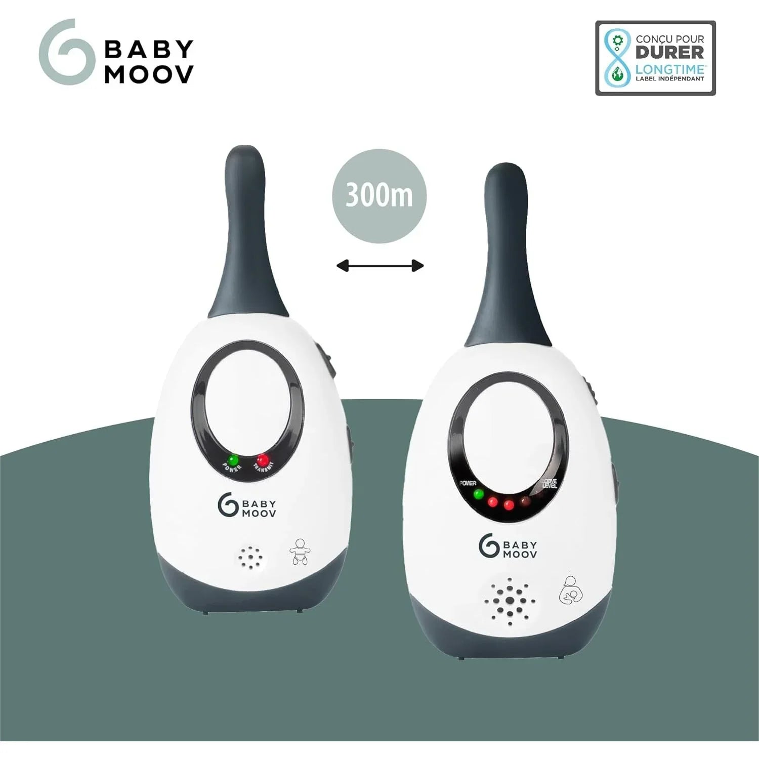 Babymoov Simply Care 300 Metre Range Audio Baby Monitor White/Black Age ...