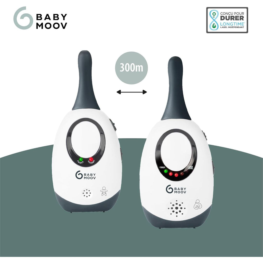 Babymoov Simply Care 300 Metre Range Audio Baby Monitor White/Black Age-Newborn & Above
