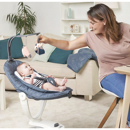 Babymoov Swoon Motion Electric 360A A Baby Swing Bouncer Blue Petal Age Newborn Above Peekaboo