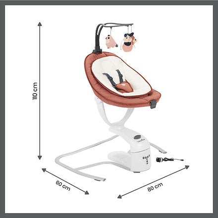 Babymoov Swoon Motion Electric 360° Baby Swing/Bouncer Blue Petal Age- Newborn & Above