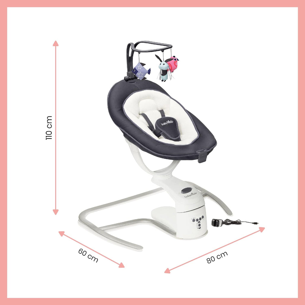 Babymoov Swoon Motion Electric 360° Baby Swing/Bouncer Dark Grey Age- Newborn & Above