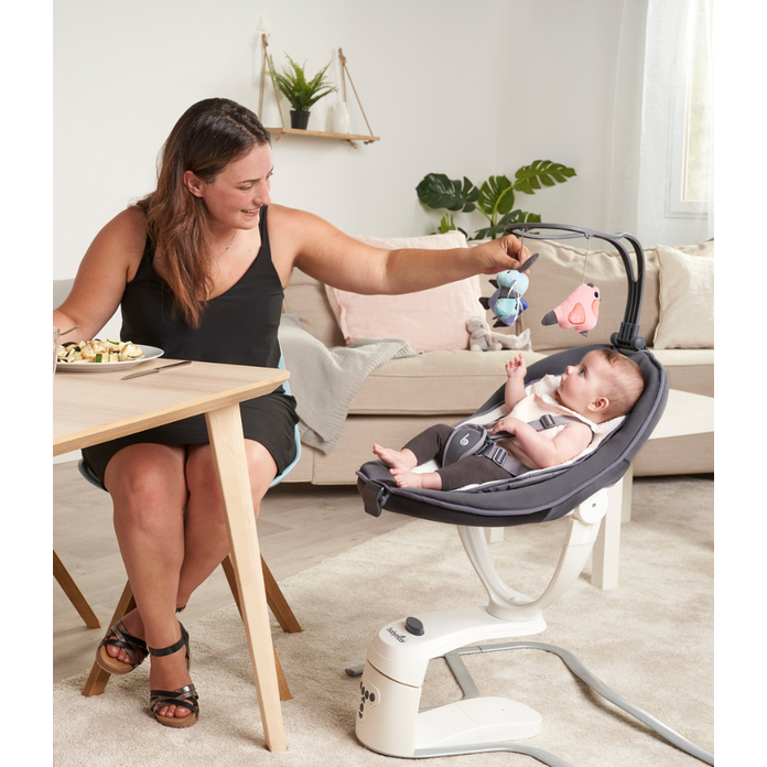 Babymoov Swoon Motion Electric 360° Baby Swing/Bouncer Dark Grey Age- Newborn & Above