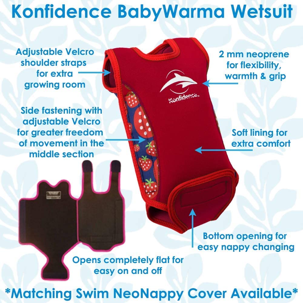 Konfidence Babywarma™ - Neoprene Baby Swimsuit Strawberry 0-6M