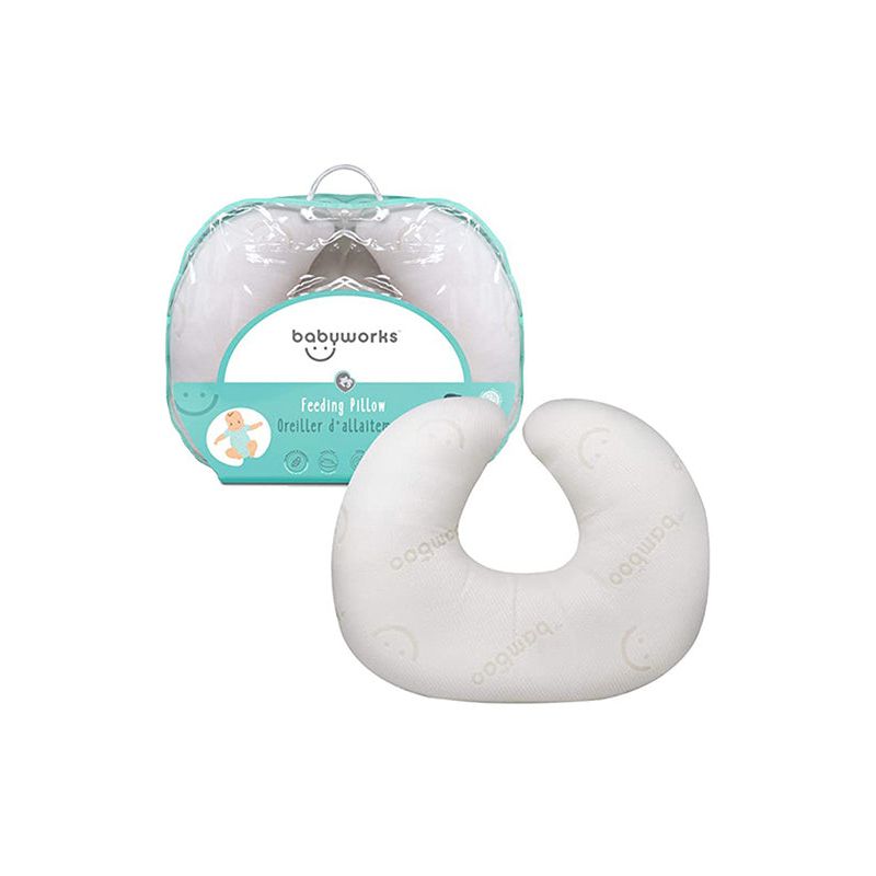 Babyworks Feeding Pillow With Memory Foam   White White