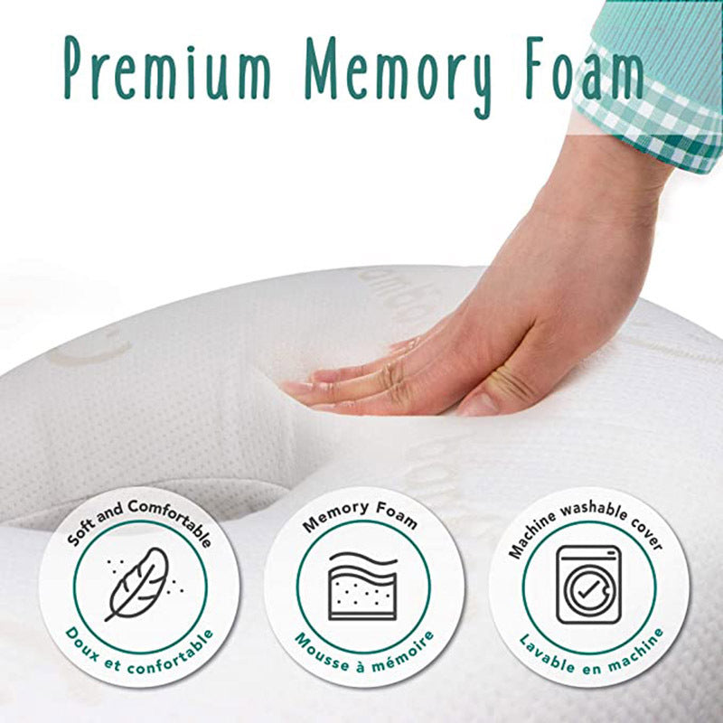 Babyworks Feeding Pillow With Memory Foam   White White