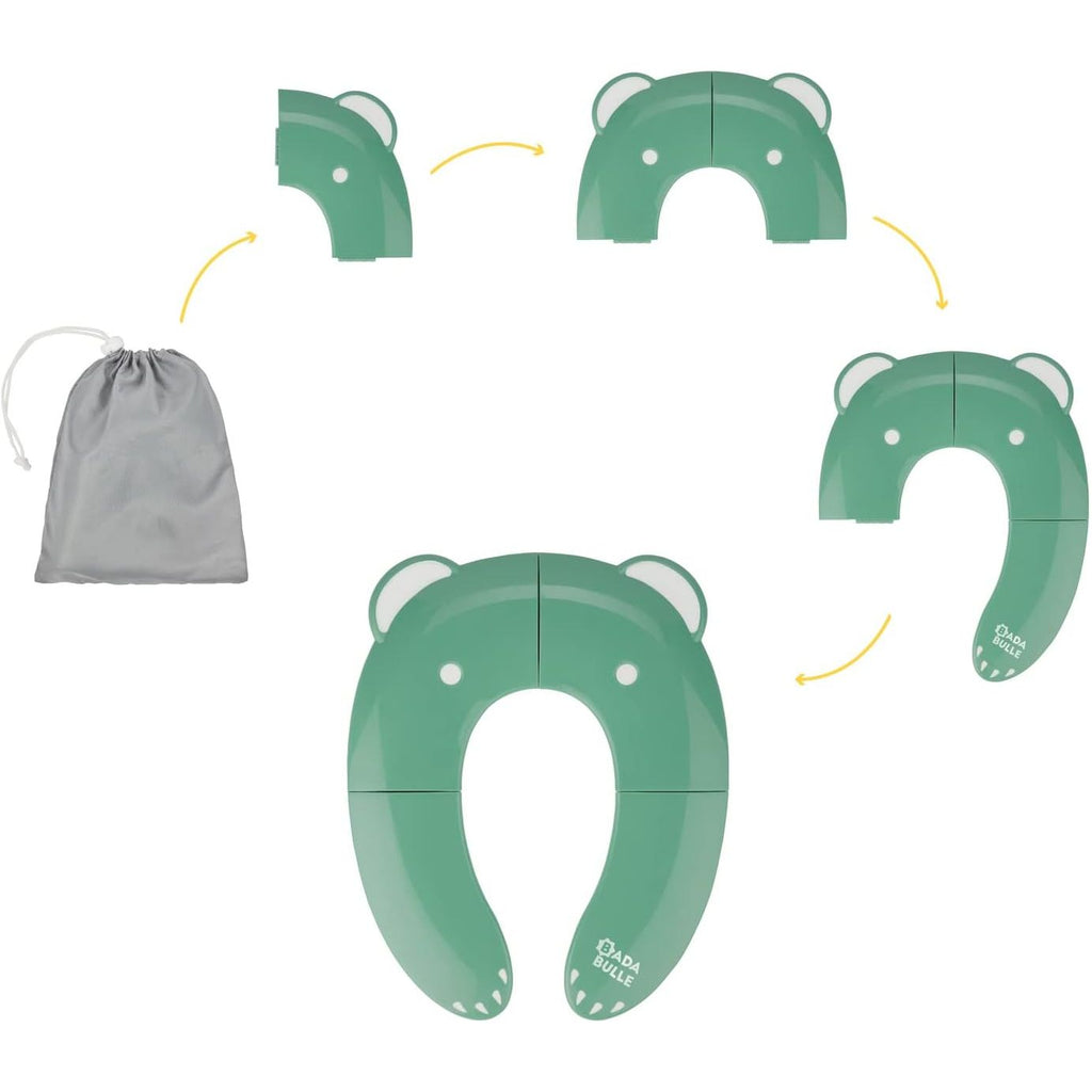 Badabulle Bear Potty Training Removable Toilet Seat Reducer Green Age- 18 Months & Above 
