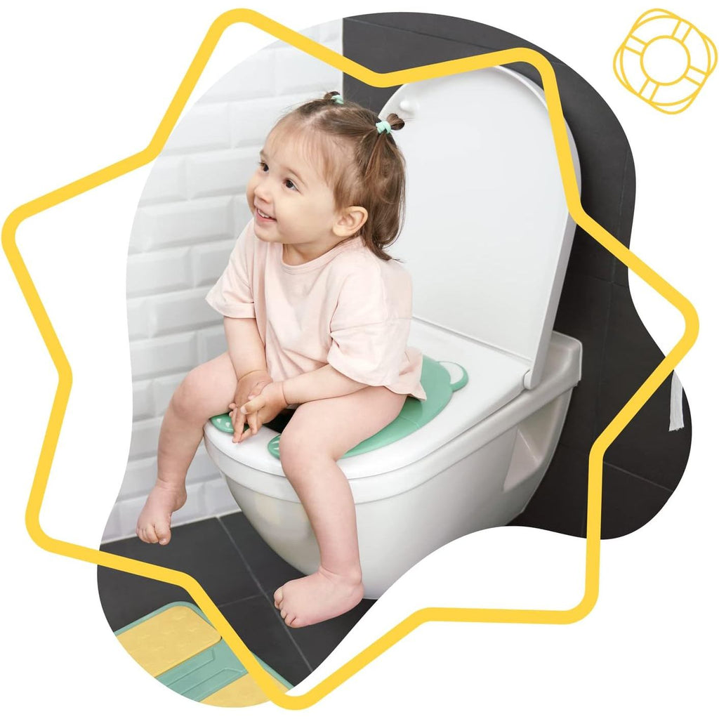 Badabulle Bear Potty Training Removable Toilet Seat Reducer Green Age- 18 Months & Above 