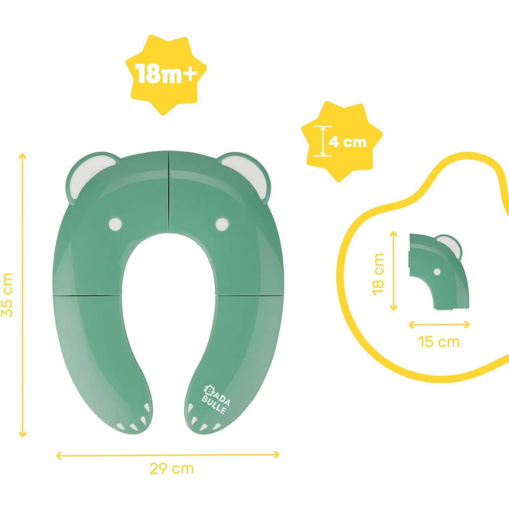 Badabulle Bear Potty Training Removable Toilet Seat Reducer Green Age- 18 Months & Above 