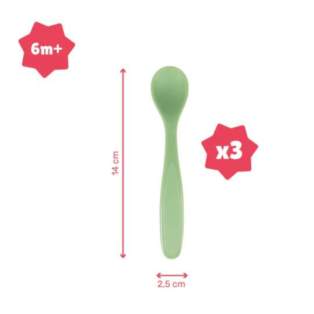 Badabulle Flexible Supersoft Spoons Set of 3 Multicolor Age-4 Months & Above