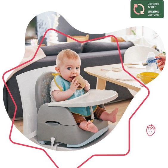 Badabulle  Home & Go Beer Trendy Feeding Comfort Booster Seat Grey Age- 6 Months to 36 Months (up to 15 kg)