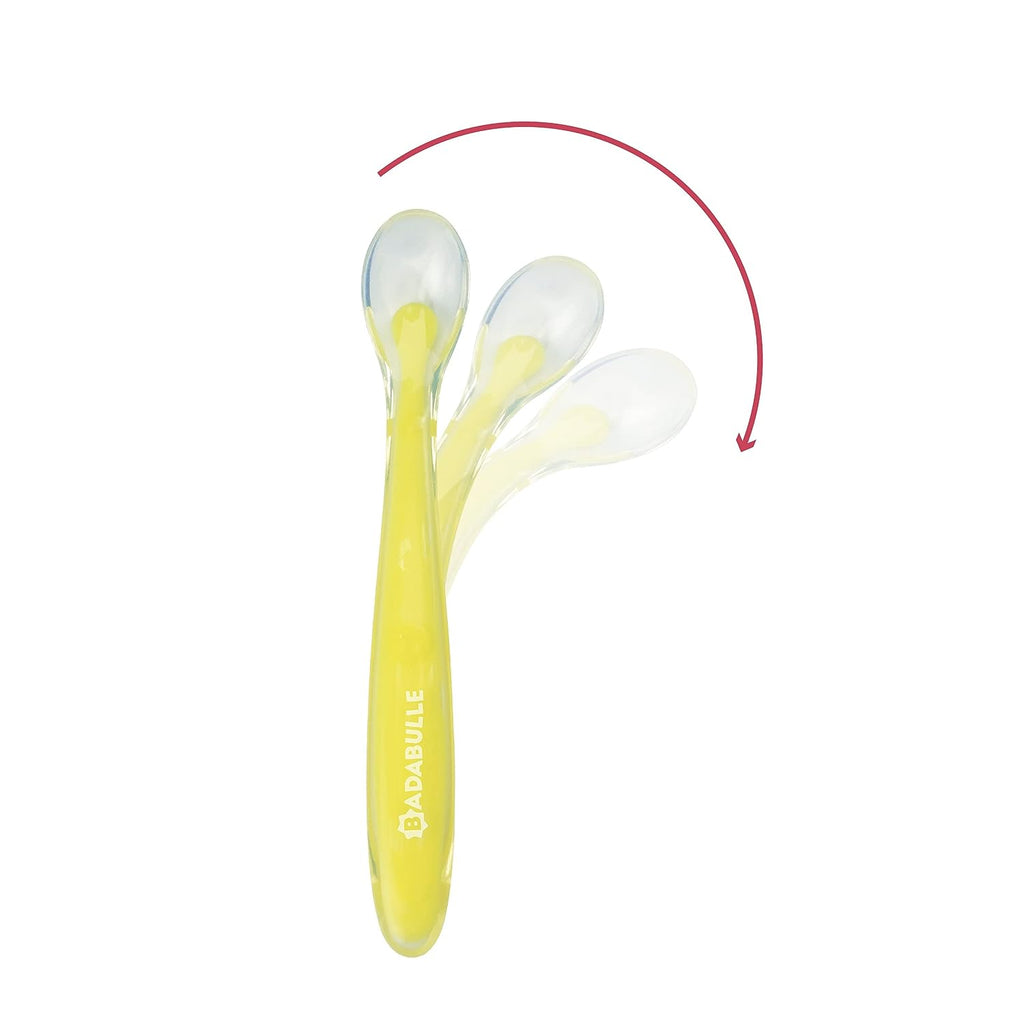 Badabulle Silicone Supersoft Spoons Set of 2 Multicolor Age-4 Months & Above