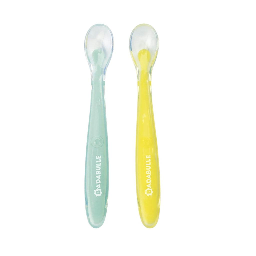 Badabulle Silicone Supersoft Spoons Set of 2 Multicolor Age-4 Months & Above