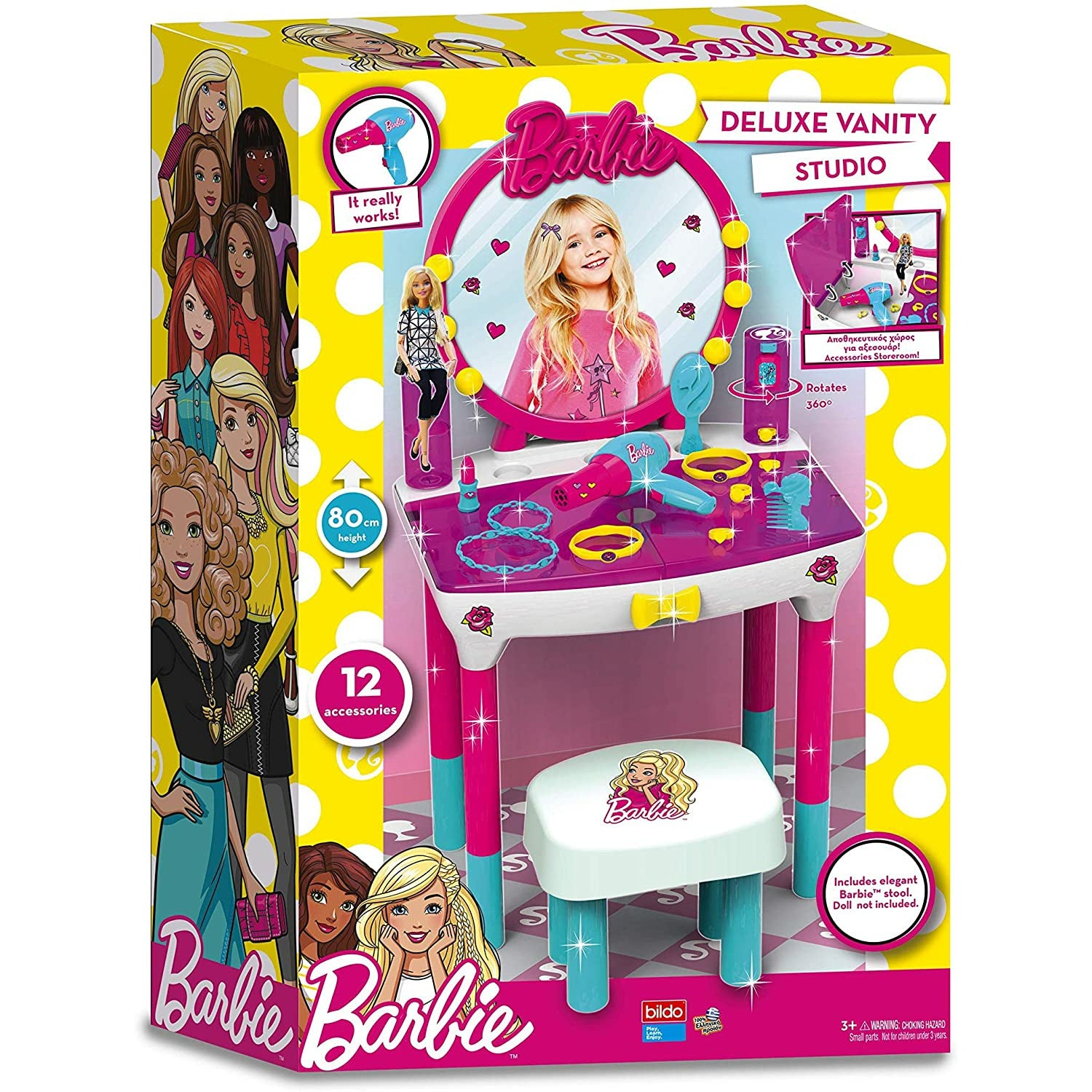 Barbie Bildo Barbie Deluxe Big Vanity 80cm Age 3 Peekaboo