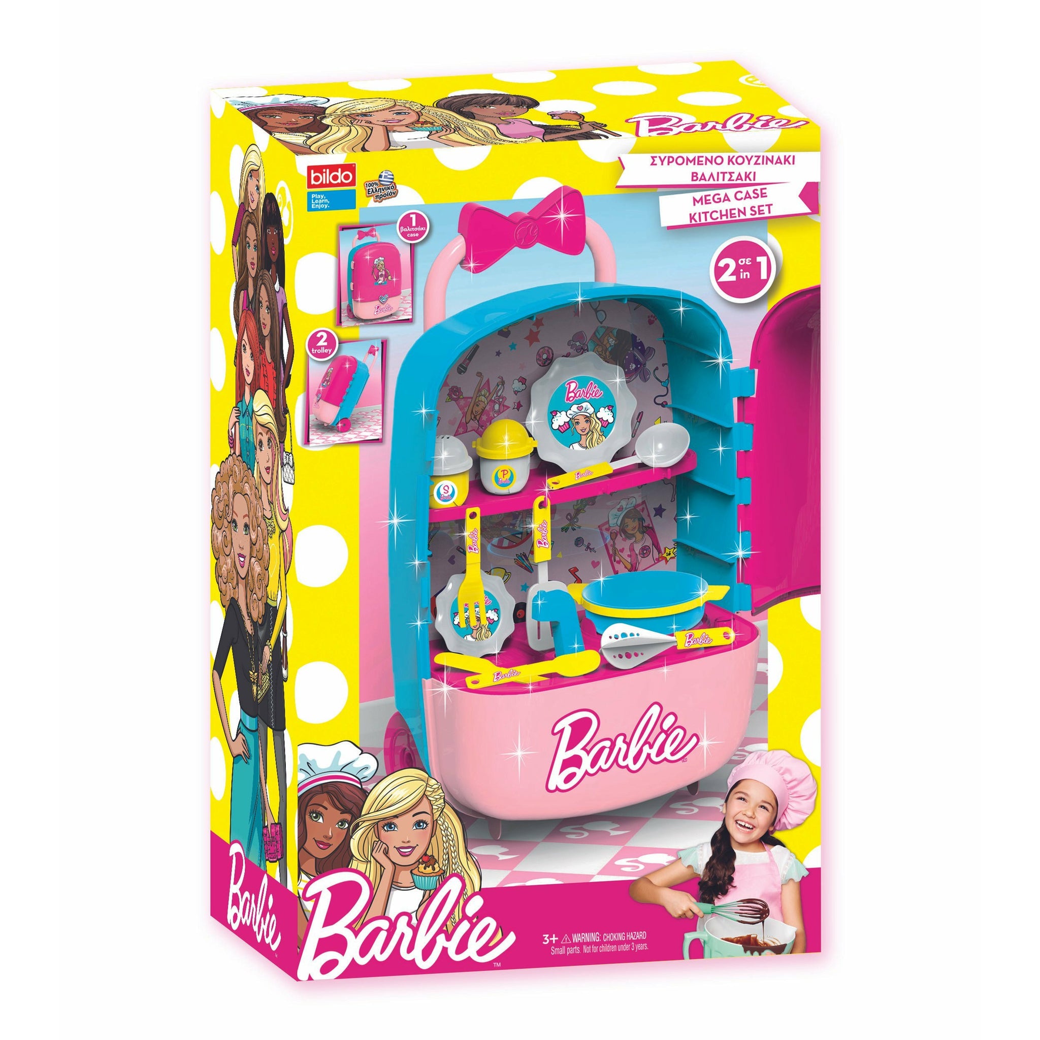 Barbie Bildo Mega Case Trolley Kitchen Set 2 In 1 Age 3 Peekaboo