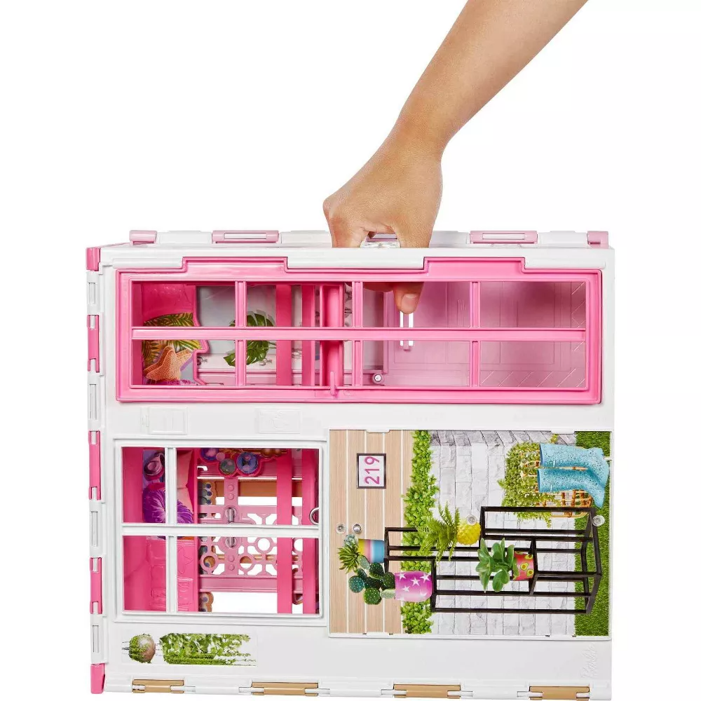 Barbie Dollhouse Playset with 2 Levels & 4 Play Areas Multicolor Age- 3 Years & Above