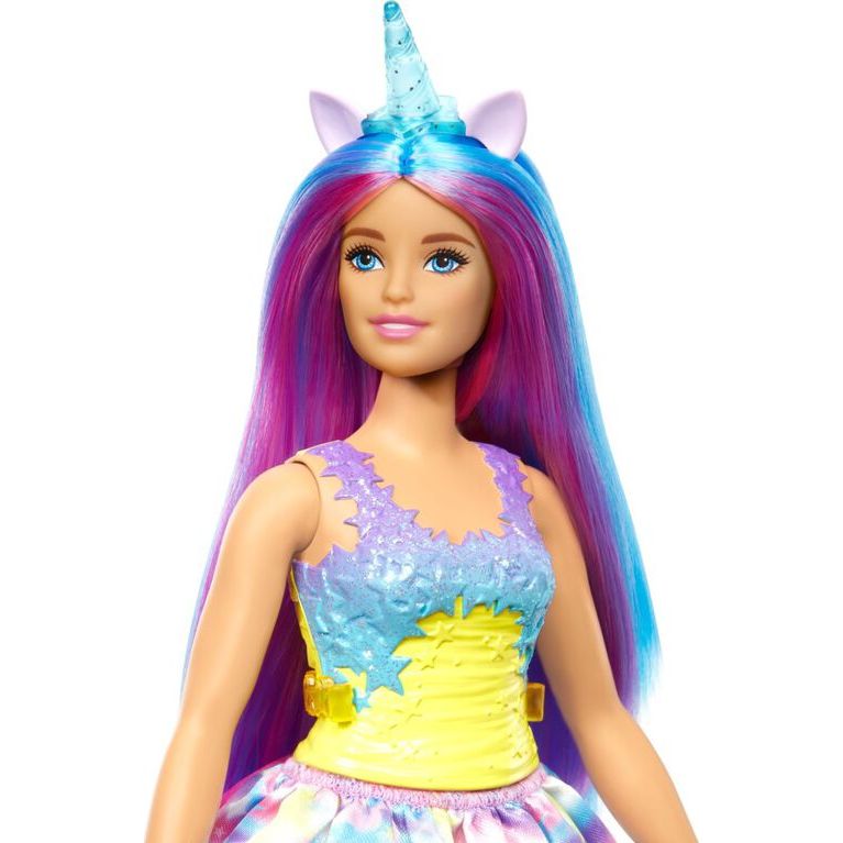 Barbie Dreamtopia Unicorn Doll With Skirt Removable Unicorn Tail Headband Blue Purple Hgr18 Hgr20 Age 3 Years Above Peekaboo