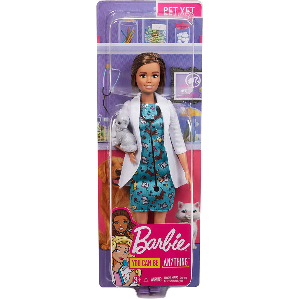 Barbie Pet Vet Brunette Doll With Cat Multicolor Age- 3 Years & Above