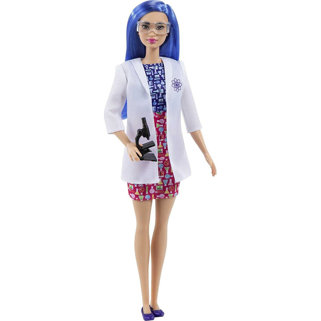 ​Barbie Scientist Doll Color Block Dress, Lab Coat and Flats, Microscope Accessory Multicolor Age- 3 Years & Above
