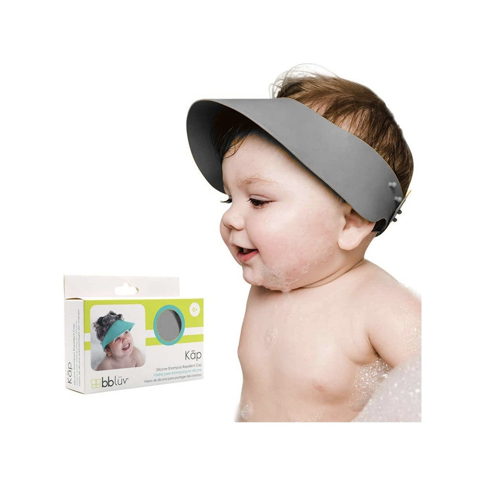 Bbluv Käp (Grey)   Silicone Shampoo Repellant Cap Age  Newborn & Above