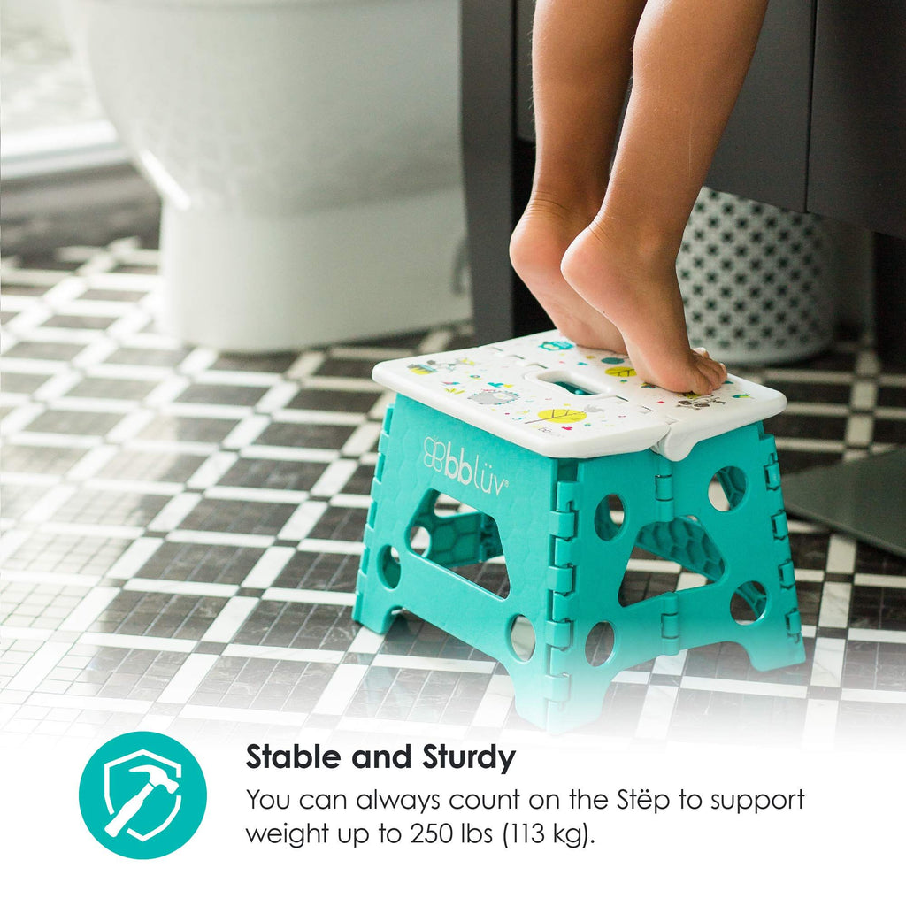 Bbluv Stëp   Foldable Step Stool  Aqua Age  18 Months & Above
