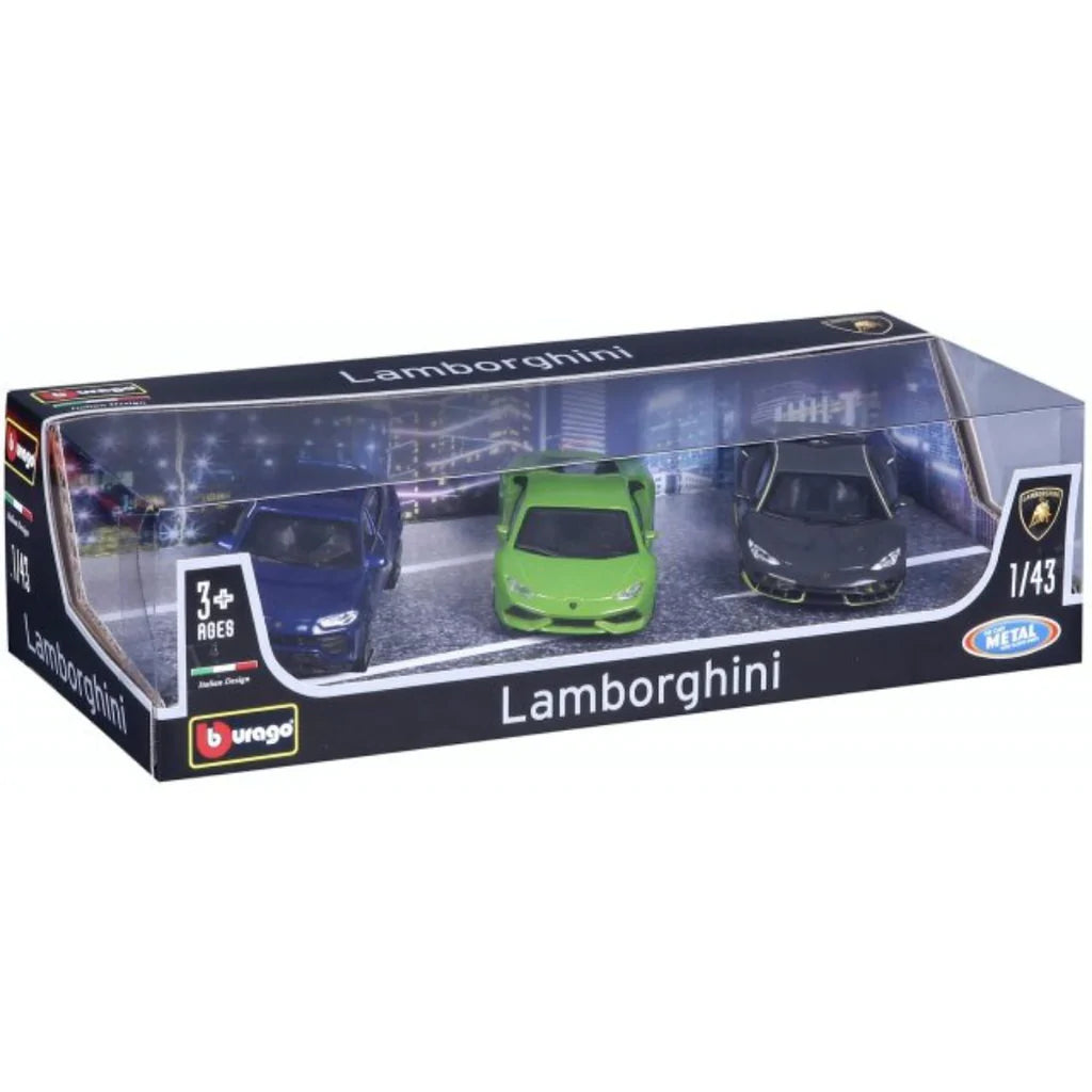 Bburago 1:43 Street Fire In Lamborghini Pack of 3 Multicolor Age- 3 Years & Above