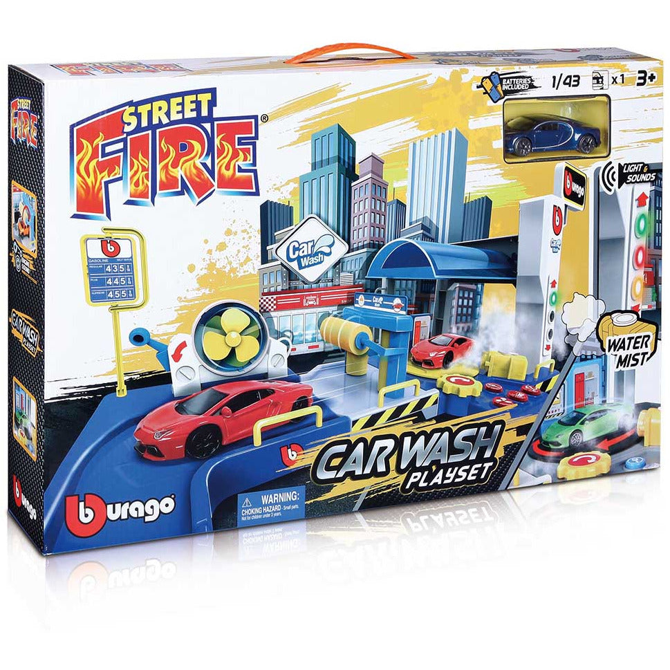 Bburago Street Fire Car Wash Playset Age- 3 Years & Above