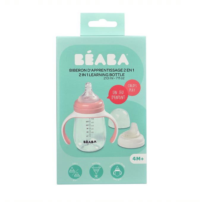 Beaba 2-In-1 Learning Cup Old Pink Age- 4 Months & Above
