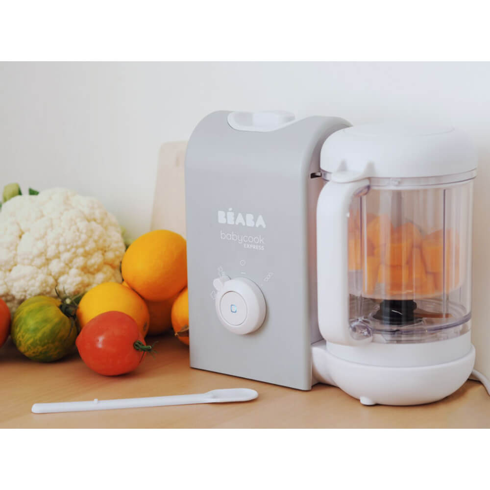Beaba Babycook® Express Solo Express Baby Food Steamer/Blender Velvet Grey Age- 6 Months & Above