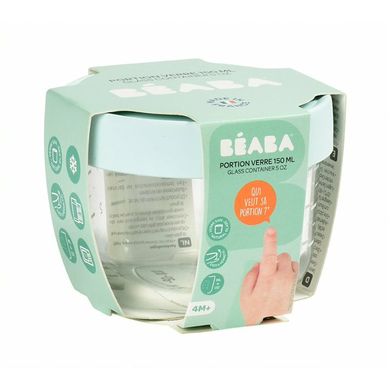 Beaba Conservation Jar Glass 150Ml Light Blue Age- 4 Months & Above
