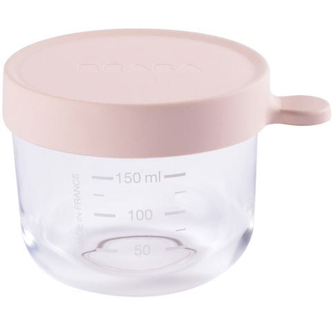 Beaba Conservation Jar Glass 150ml Pink Age-4 Months & Above