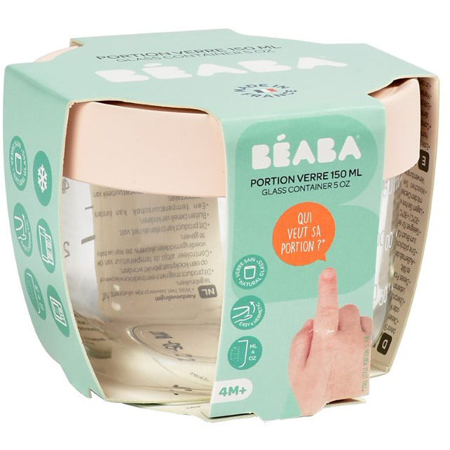 Beaba Conservation Jar Glass 150ml Pink Age-4 Months & Above