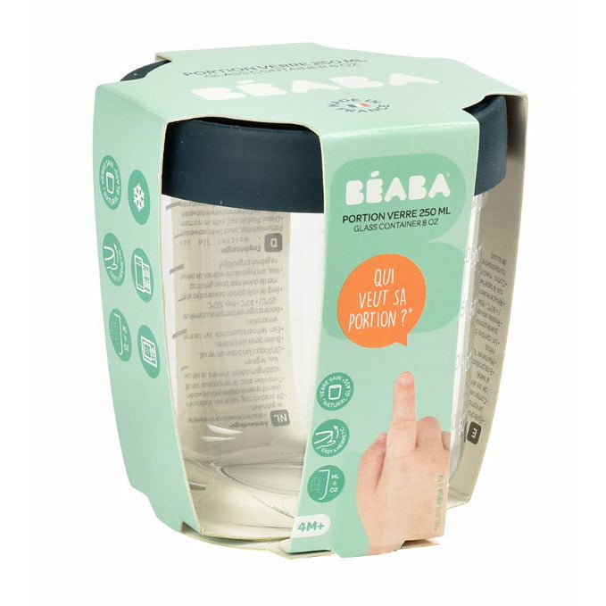 Beaba Conservation Jar Glass 250Ml Dark Blue Age- 4 Months & Above