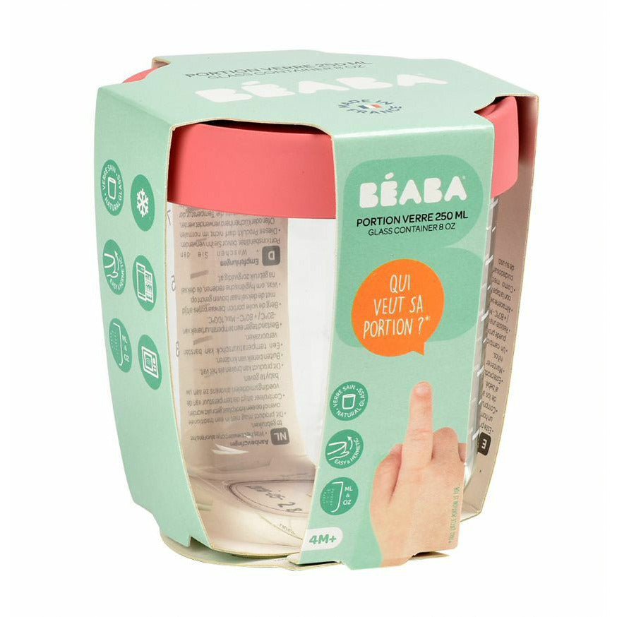 Beaba Conservation Jar Glass 250Ml Old Pink Age- 4 Months & Above