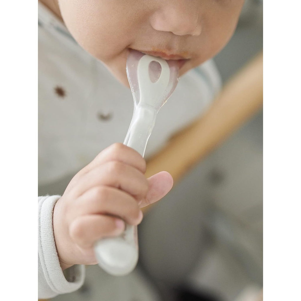 Béaba Ergonomic Silicone Spoons Storm Pack of 4 Age- 4 Months & Above