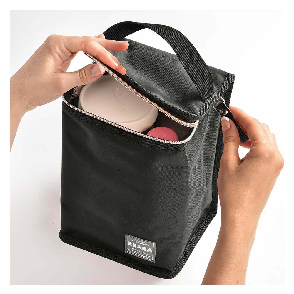 Beaba Isothermal Meal Pouch Black/Pink/Gold Age-Newborn & Above