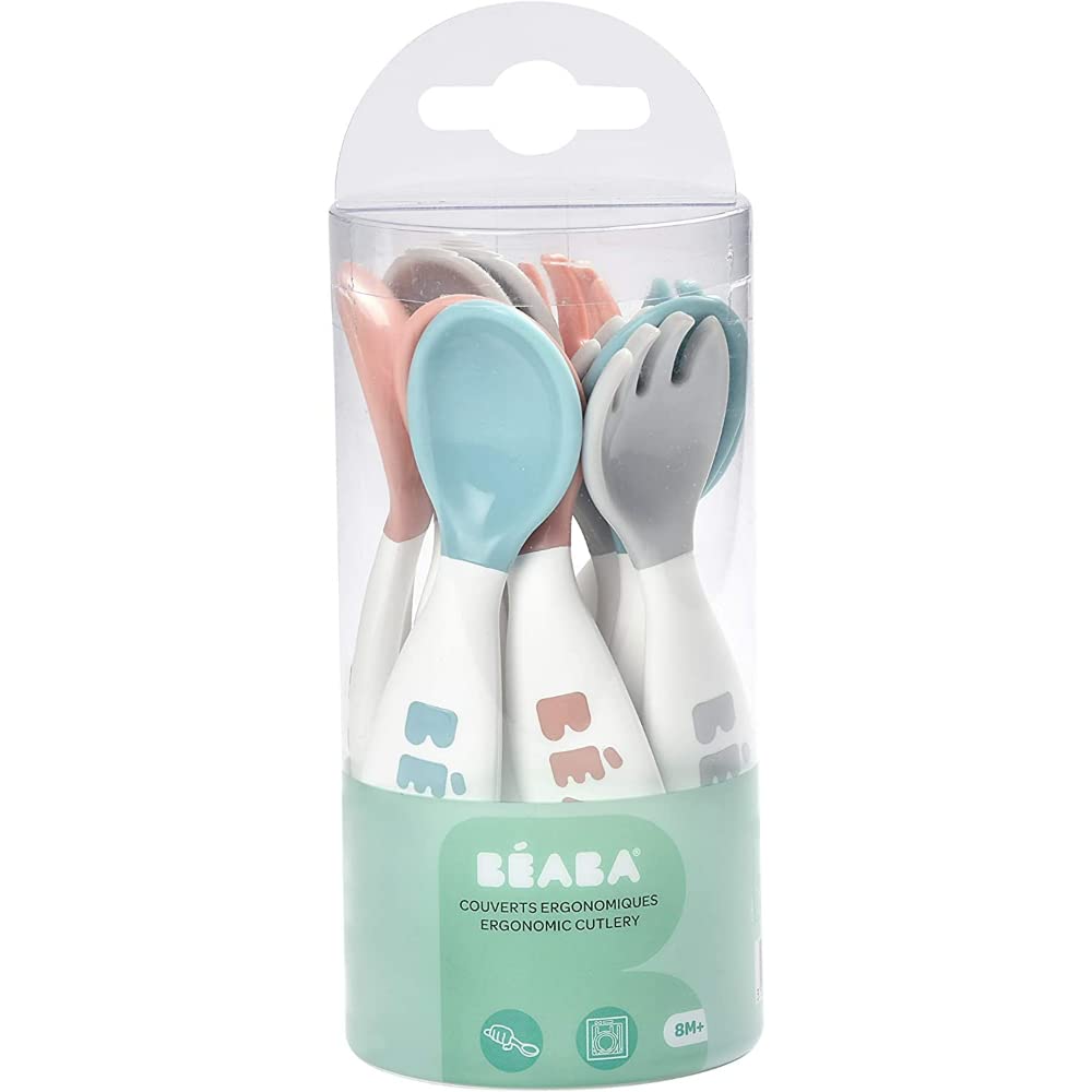 Béaba Set 6 Training Spoons And 4 Training Forks ( Pack of 10) Multicolor Age- 10 Months & Above