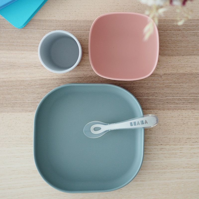 Beaba Silicone Meal Set Of 4 Eucalyptus Age- 4 Months & Above