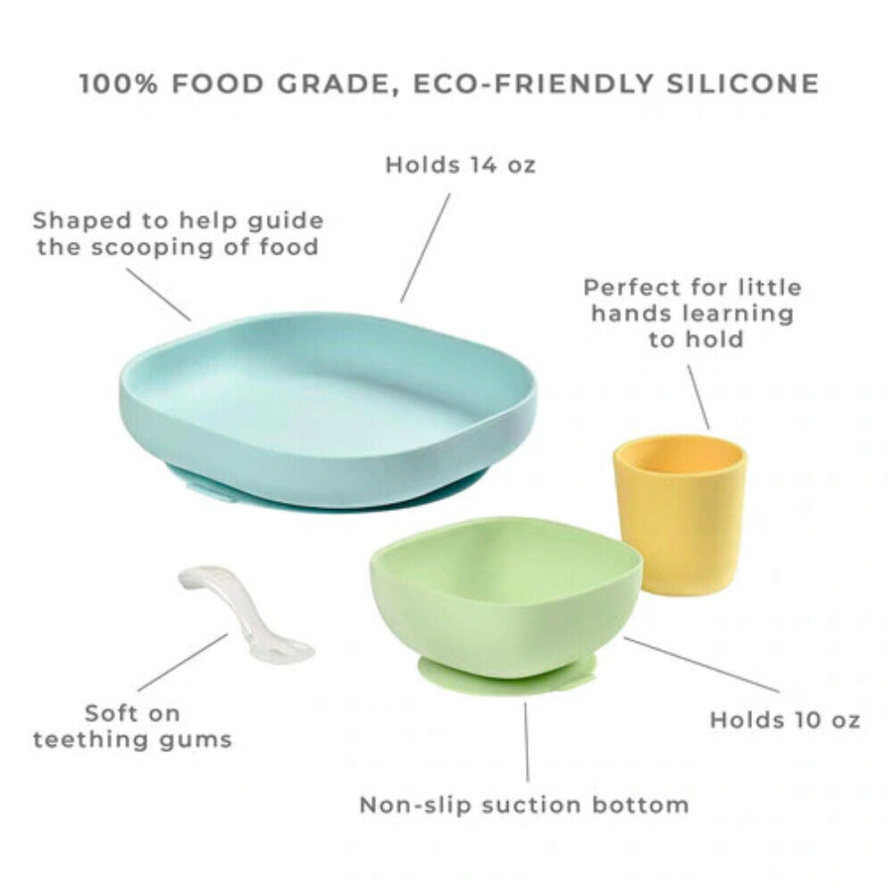 Beaba Silicone Meal Set Of 4 Natural Age- 4 Months & Above