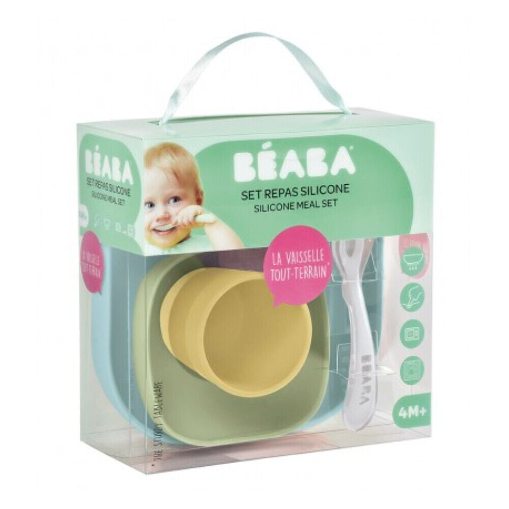 Beaba Silicone Meal Set Of 4 Natural Age- 4 Months & Above