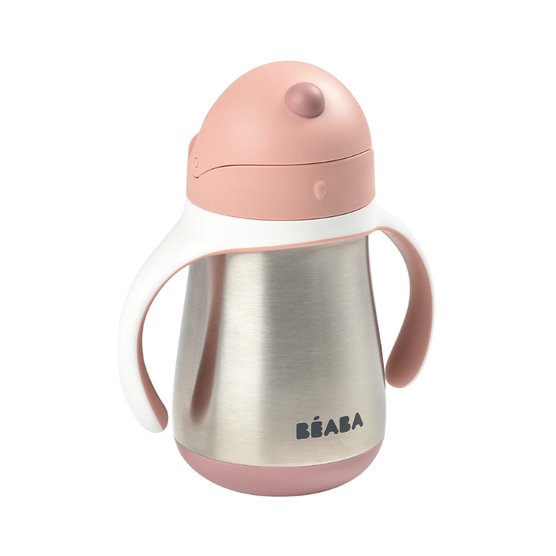 Beaba Stainless Steel Straw Cup Old Pink Age- 8 Months & Above