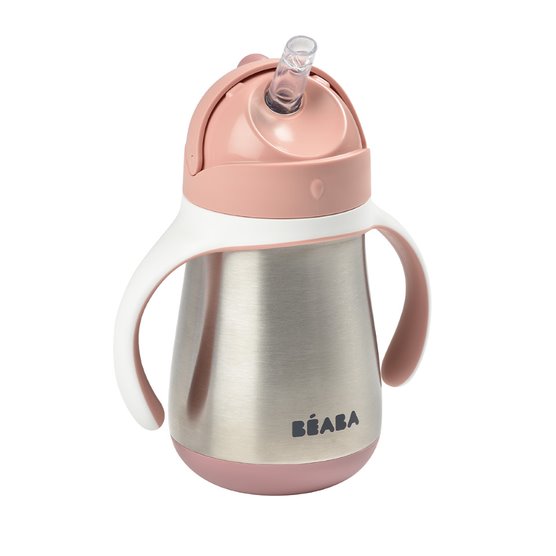 Beaba Stainless Steel Straw Cup Old Pink Age- 8 Months & Above
