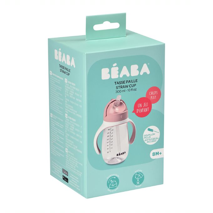 Beaba Straw Cup Old Pink Age- 8 Months & Above
