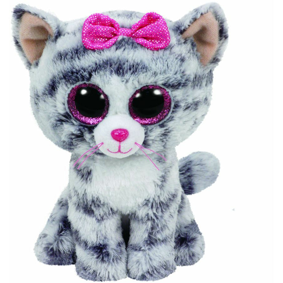 Beanie Boos Cat Kiki Grey Regularular 6 Inch Age-Newborn & Above