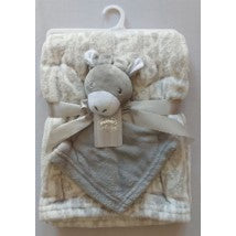 Bear Club Baby  Blanket with Snuggle Unicorn Toy Grey Age- Newborn & Above
