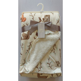 Bear Club Bunny Baby Blanket 75X100Cm Light Cream/Brown  Age- Newborn & Above