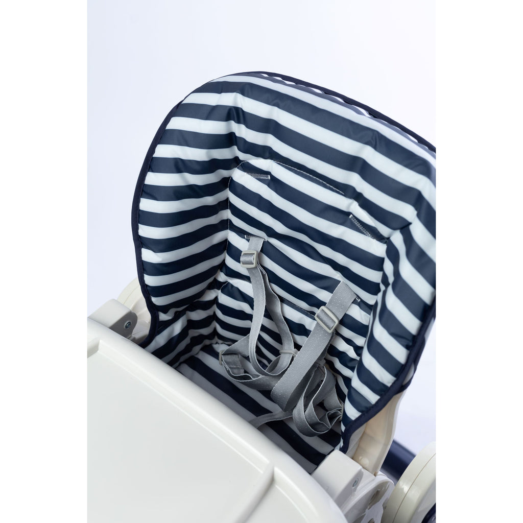 Bear Club Feeding High Chair with Removable Tray Blue Stripes Age- 6 Months & Above