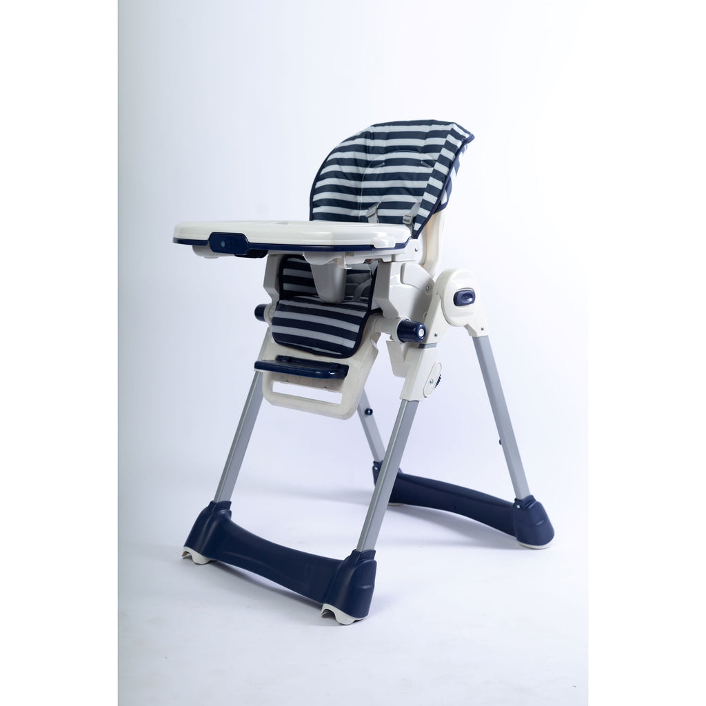 Bear Club Feeding High Chair with Removable Tray Blue Stripes Age- 6 Months & Above